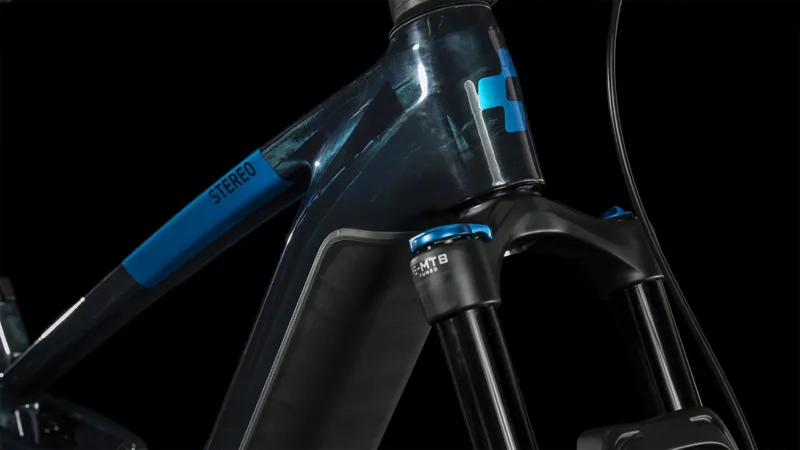Cube Stereo Hybrid 140 HPC SLX 750 Electric Mountain Bike in Liquid Blue-3